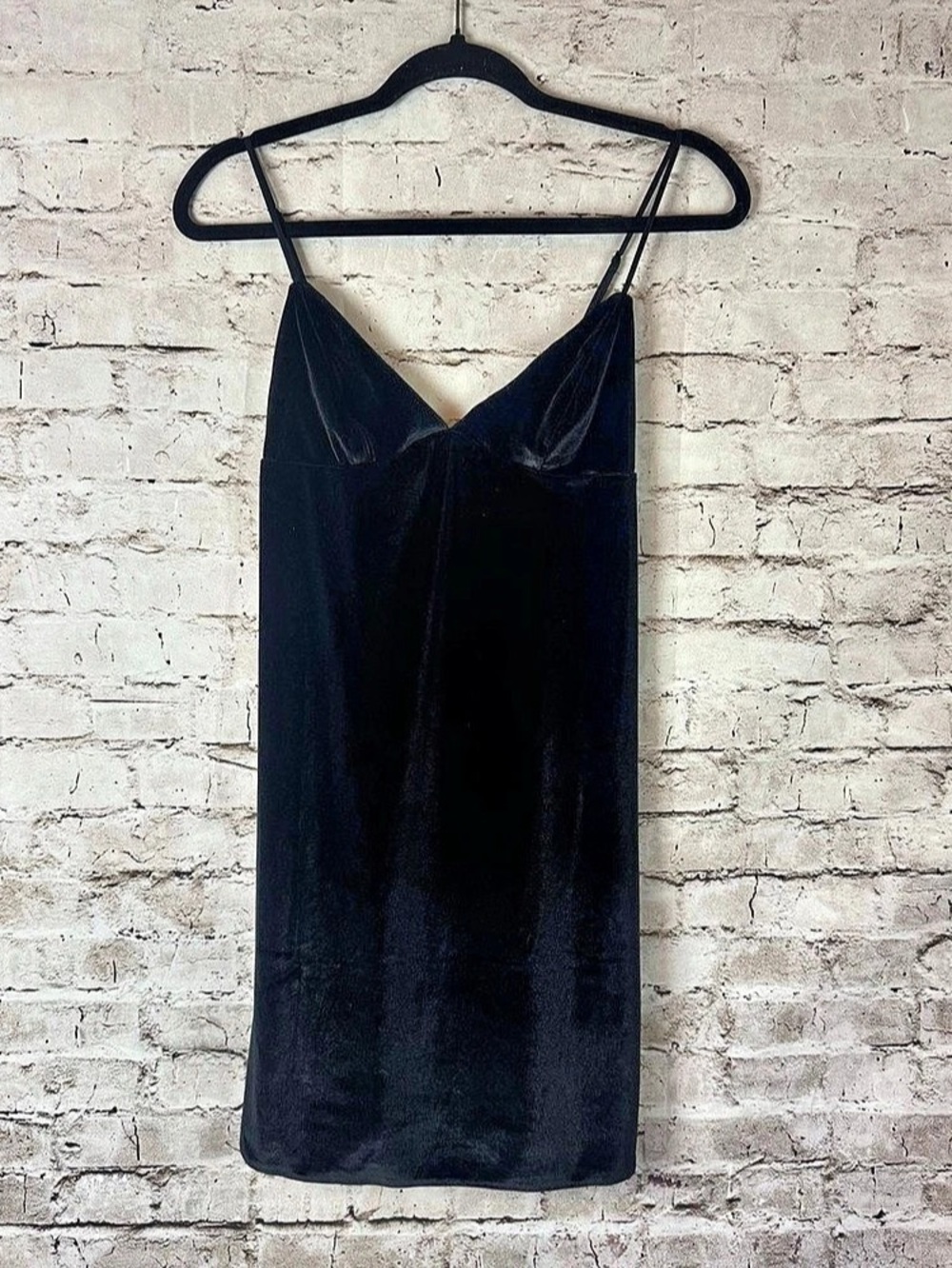 NWT Victoria's Secret Black Velvet Dress Small S VS Polyester Spandex Nightgown